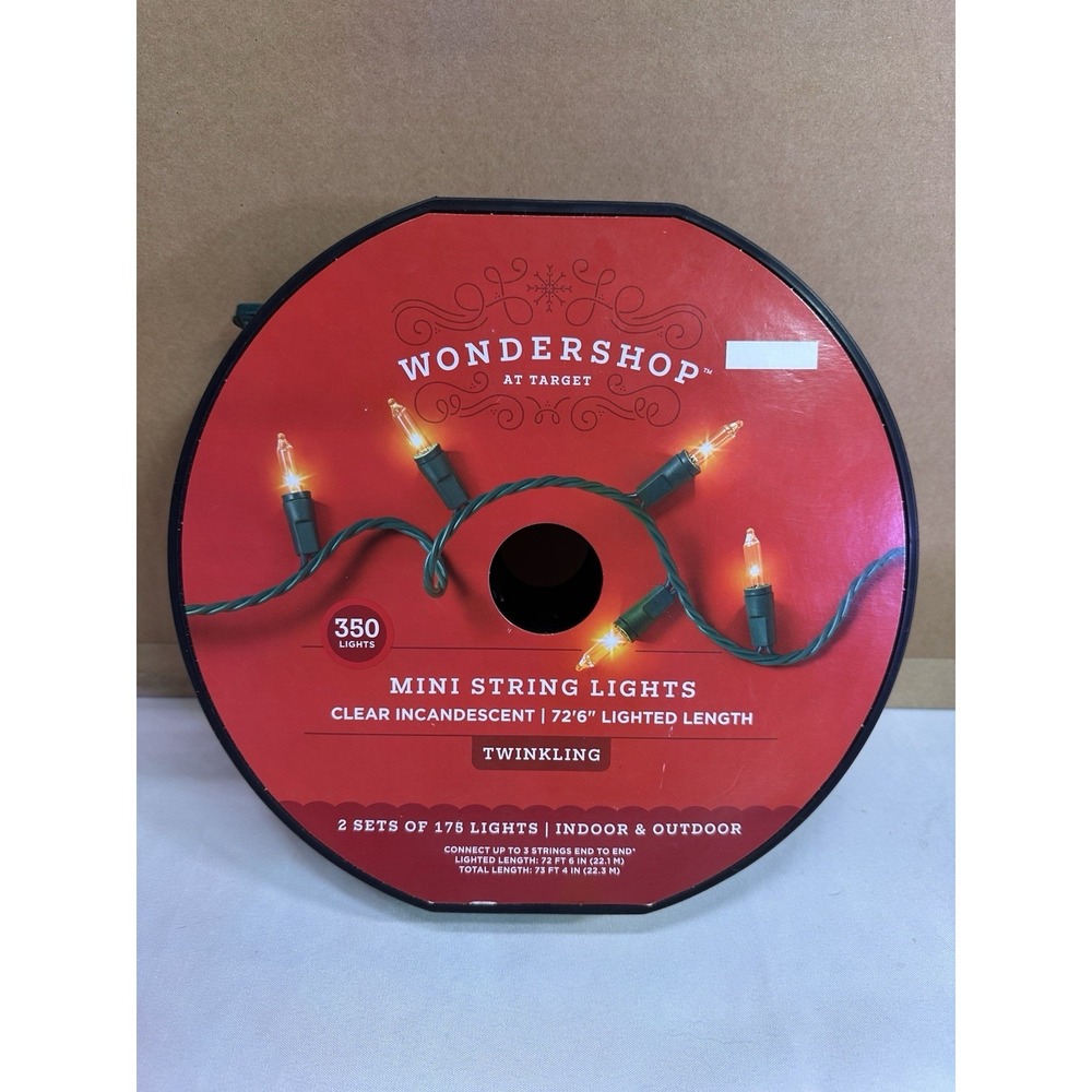 350ct Incandescent Mini Christmas StringLights White with Green Wire 72'6"